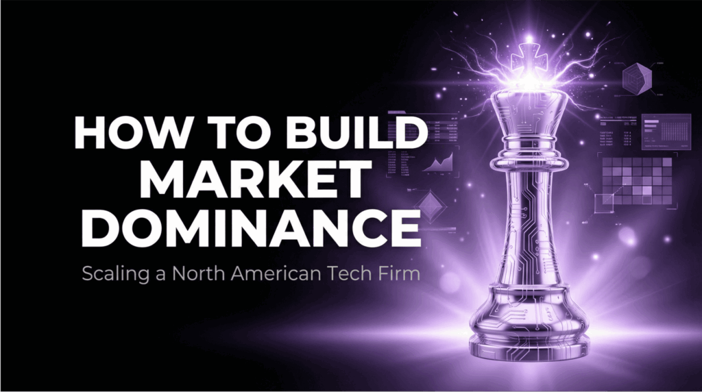 chess king piece with purple glow and headline "How to Build Market Dominance"