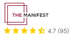 The Manifest review badge showing a 4.7-star rating.