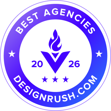 DesignRush 2026 Award Badge for "Best AI Development Agencies," featuring a purple and blue gradient design with a flame icon and 247 Labs recognition.