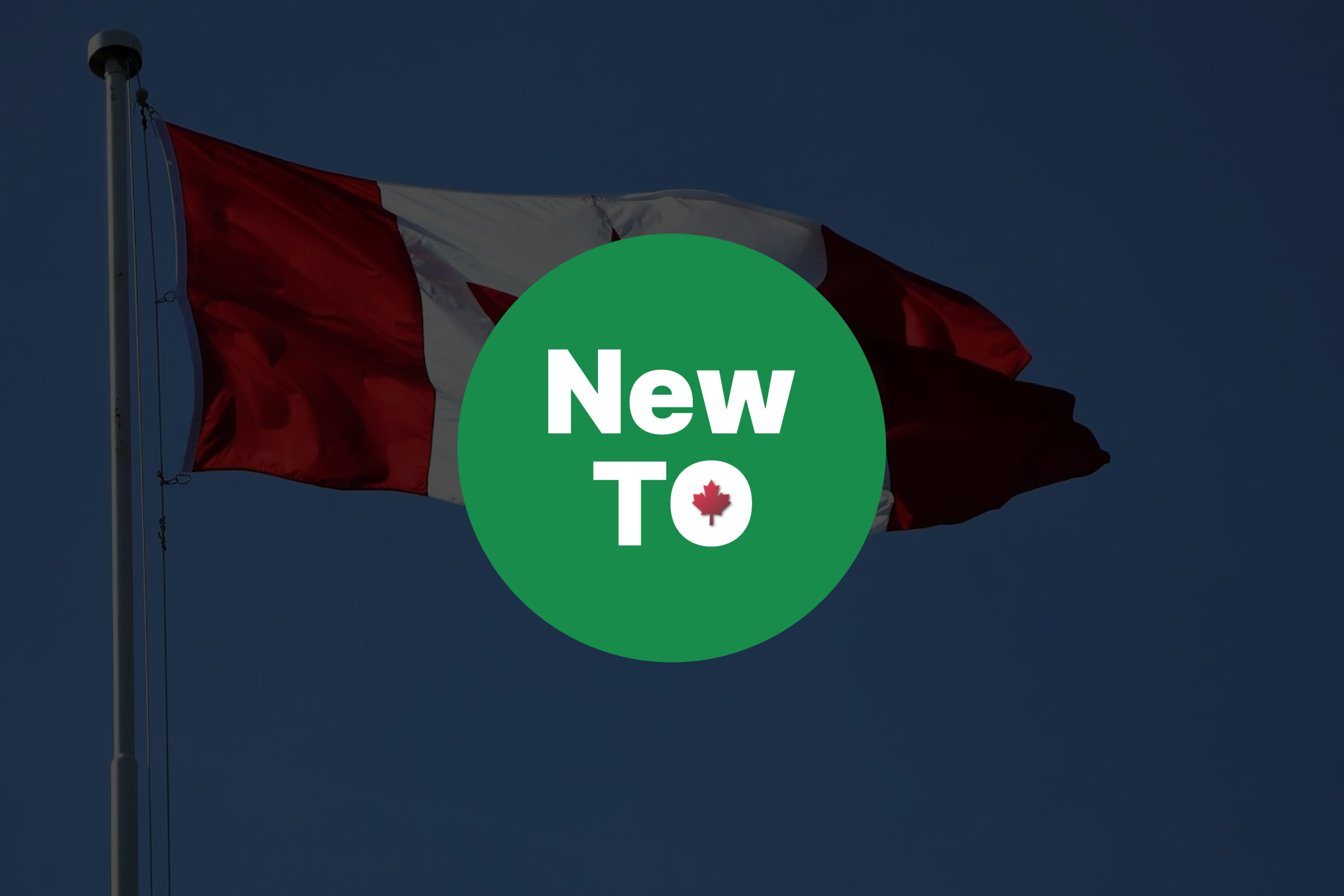NewTo text logo placed over a Canadian flag.